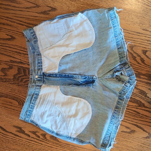 L.A.Blues® Y2K Vintage High Waisted Faded Denim Jean Carpenter Shorts Sz12 - Picture 12 of 12